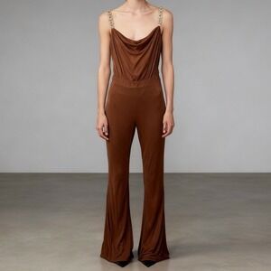 Jason Wu Emmett Cowl Neck Jumpsuit Rust size Large